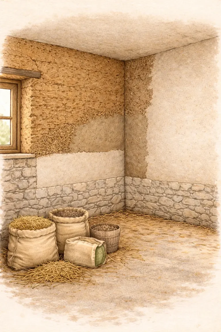 Enduit naturel chaux-chanvre pour rénovation de mur en pisé avec techniques compatibles terre crue