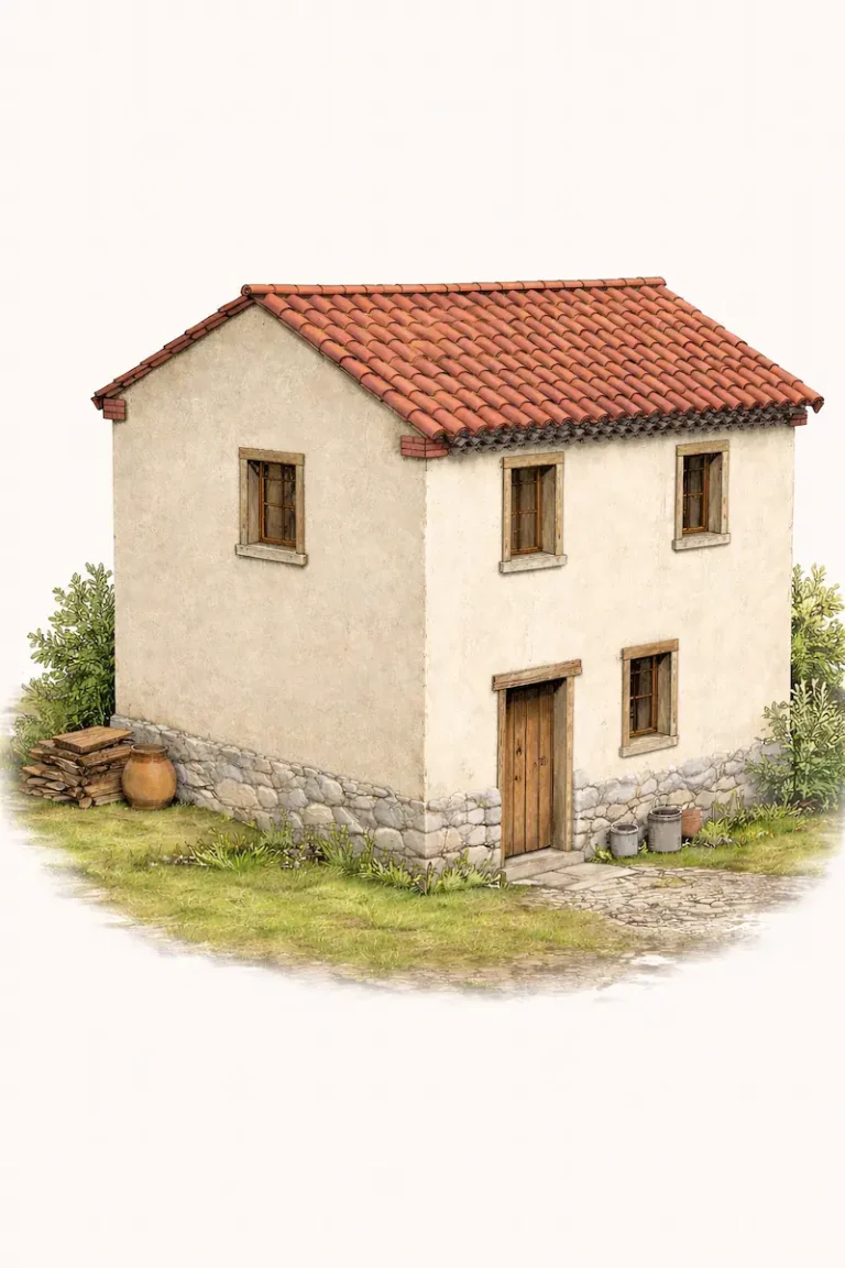 Maison en pisé et pierre avec enduit à la chaux sur façade dans le cadre de travaux de rénovation compatibles terre crue