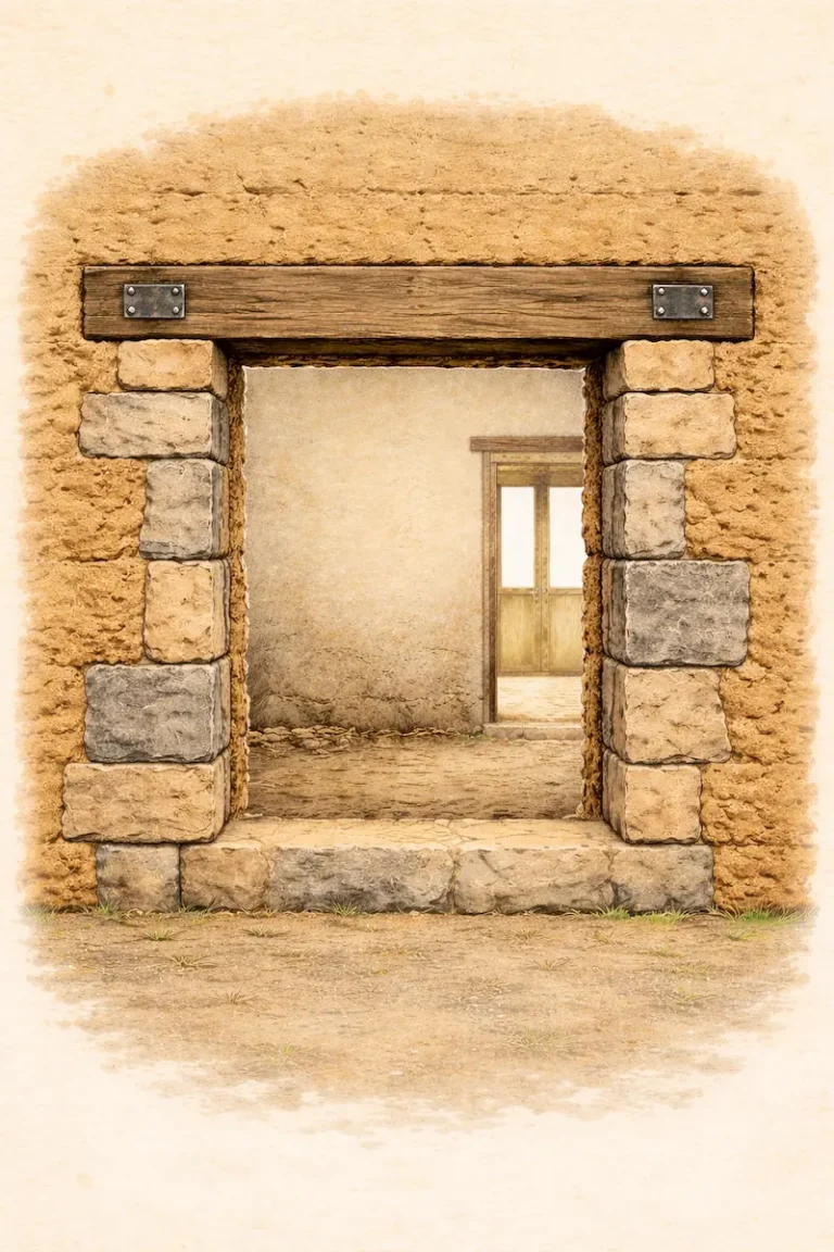 Ouverture de mur en pisé avec renfort structurel et techniques compatibles terre crue sur bâti ancien