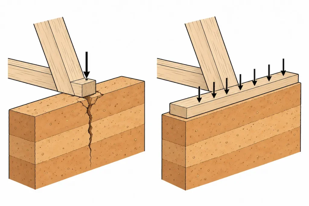 répartition des charges sur mur en pisé