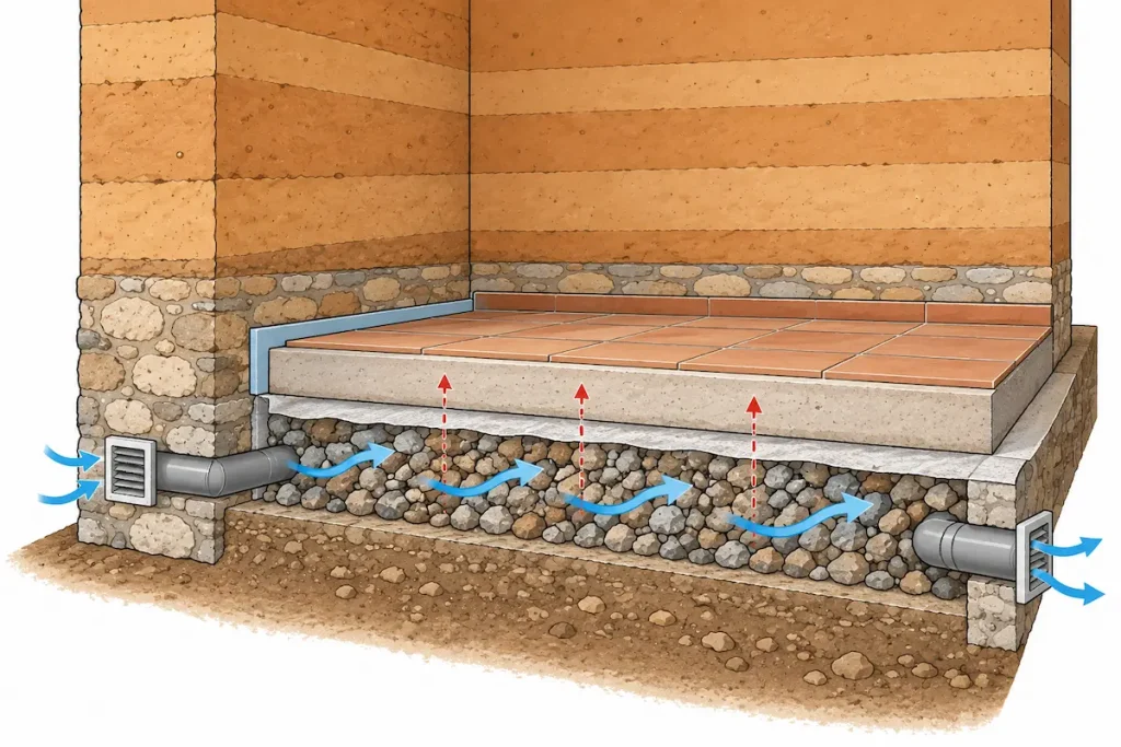 Coupe technique d’un hérisson ventilé