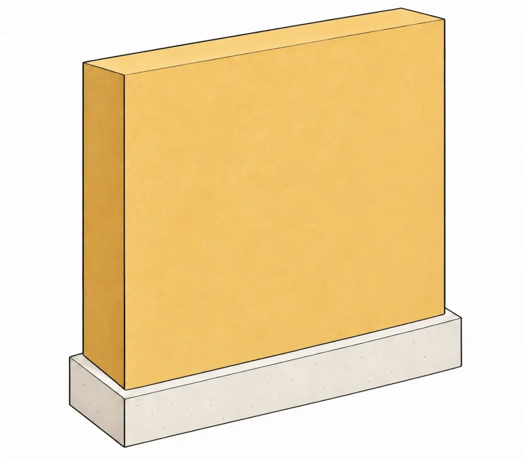 enduit de finition sur mur en pisé intérieur